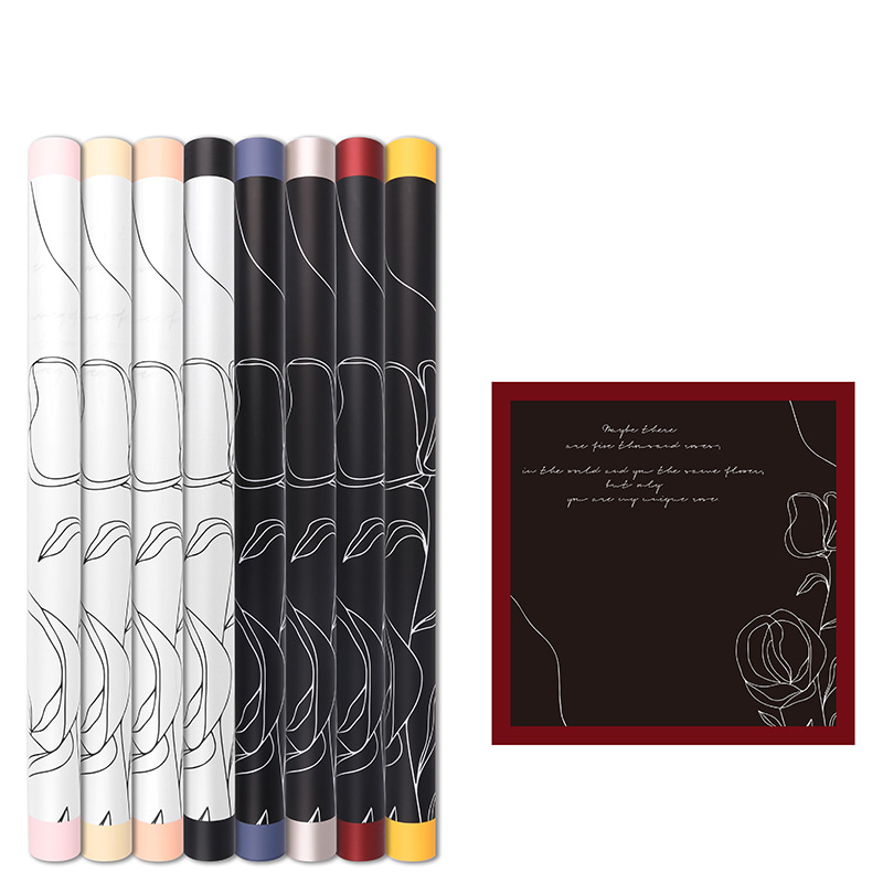 MYHC-42 Simple Style Contrast Border Cotton Flower Wrapping Paper