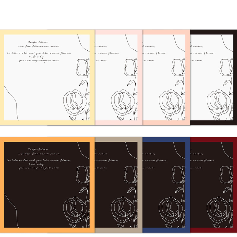 MYHC-42 Simple Style Contrast Border Cotton Flower Wrapping Paper