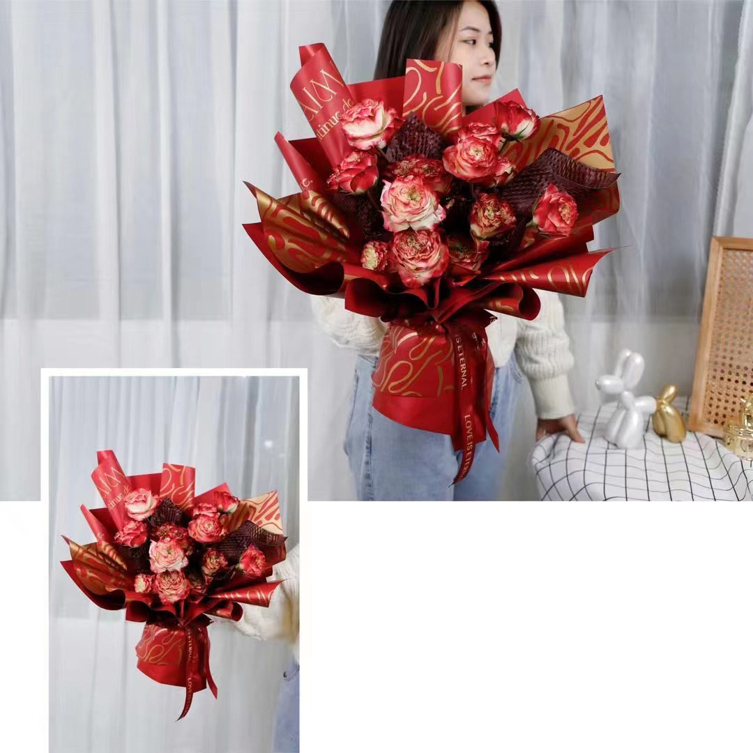 MYHC-44 Modern Graffiti Style Cowhide Flowers Packaging Film