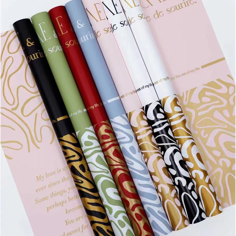 MYHC-44 Modern Graffiti Style Cowhide Flowers Packaging Film
