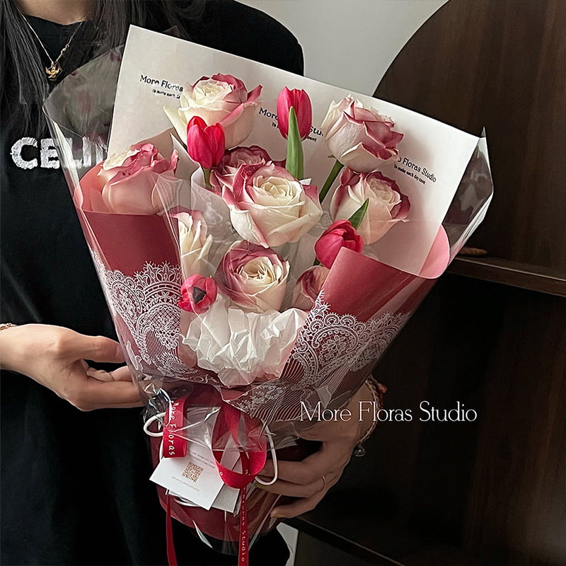 MYHC-46 Lace Pattern BOPP Waterproof Flower Packaging Film