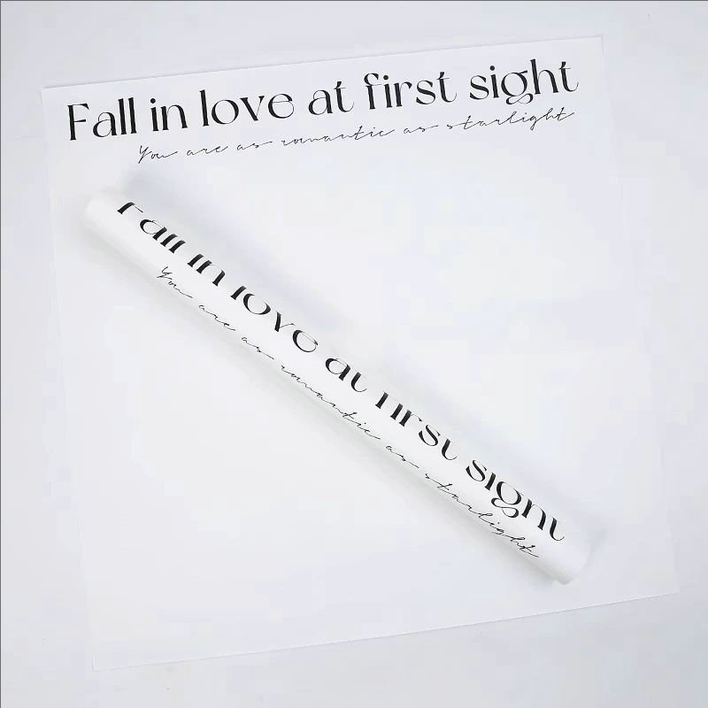 MYHC-53 One-Sided Love At First Sight English Dekorasyon na Plastic Flower Wrapping Paper