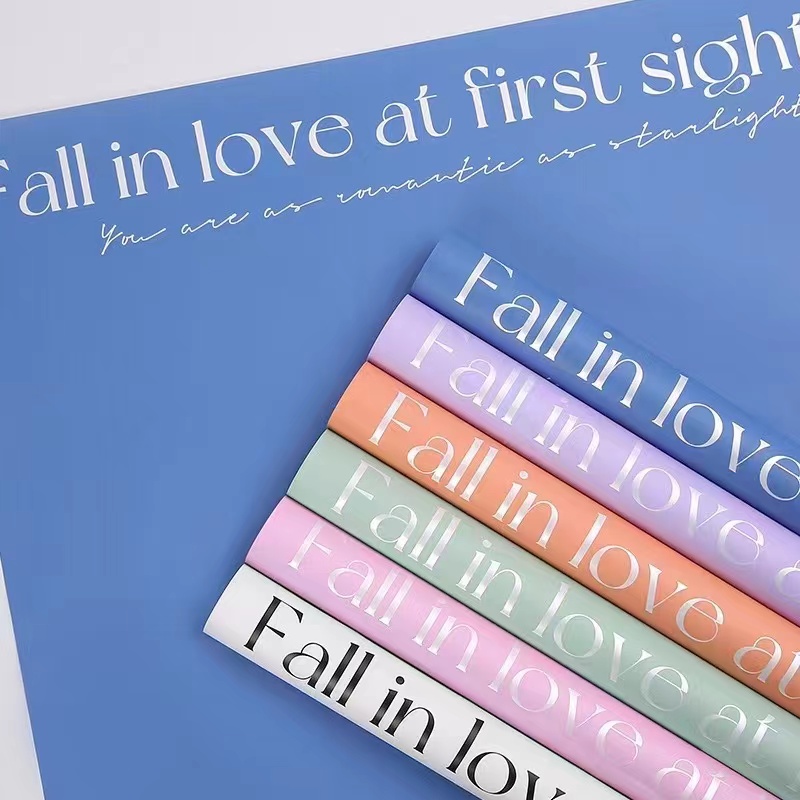 MYHC-53 One-Sided Love At First Sight English Dekorasyon na Plastic Flower Wrapping Paper