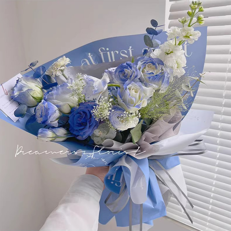 MYHC-53 One-Sided Love At First Sight English Dekorasyon na Plastic Flower Wrapping Paper