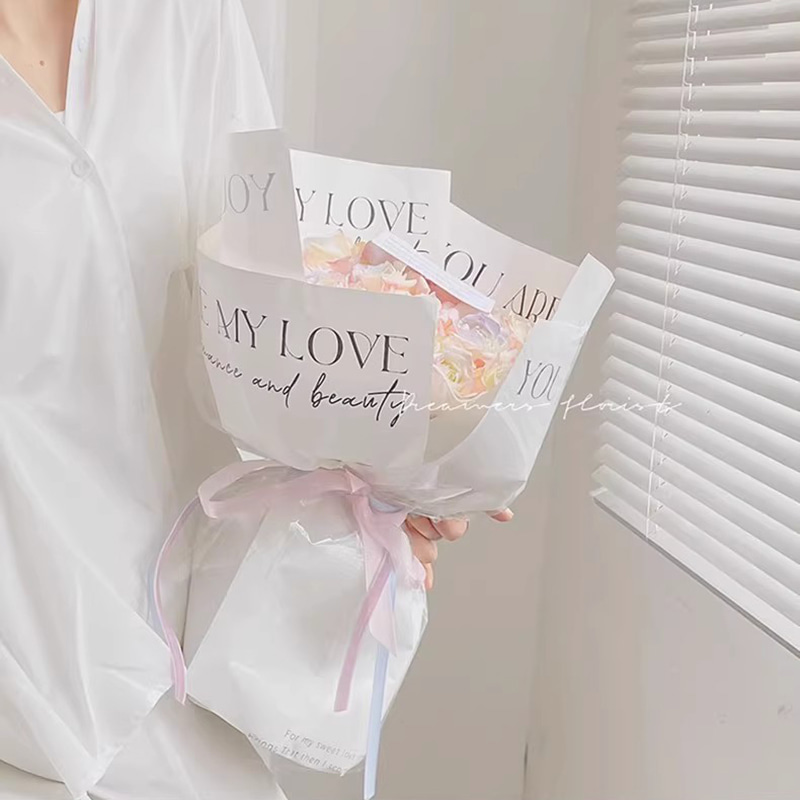 MYHC-53 One-Sided Love At First Sight English Dekorasyon na Plastic Flower Wrapping Paper