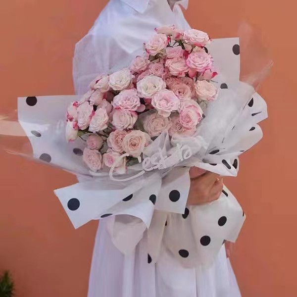 MYHC-58 Dot-Lined Cotton Flower Wrapping Paper