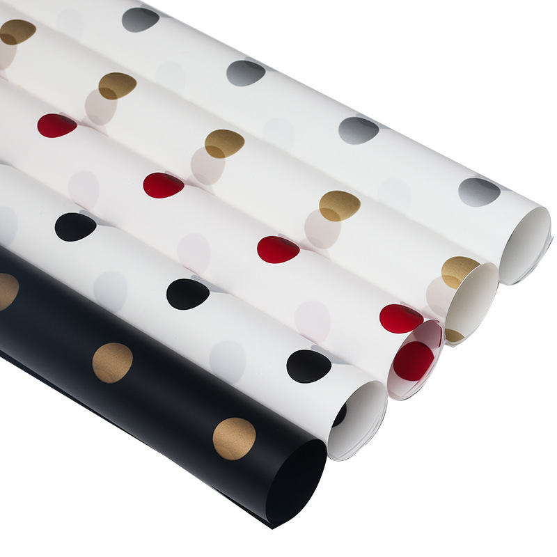 MYHC-58 Dot-Lined Cotton Flower Wrapping Paper
