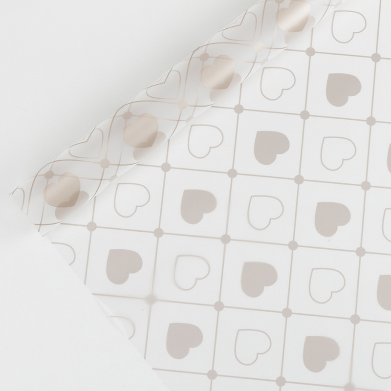 MYHC-60 Monochrome Love Plaid Pattern Transparent Flower Packaging Film