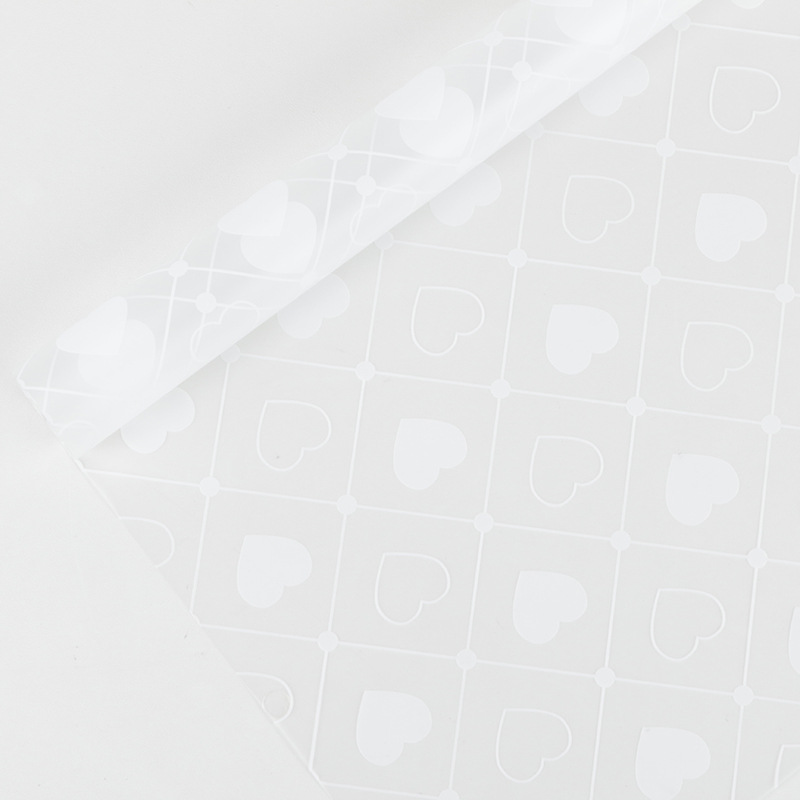 MYHC-60 Monochrome Love Plaid Pattern Transparent Flower Packaging Film