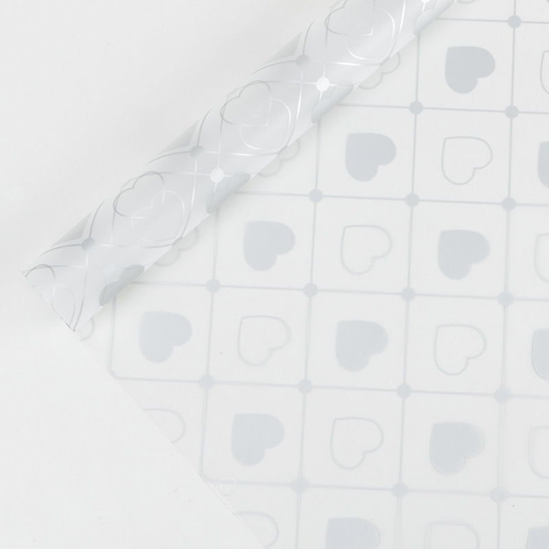 MYHC-60 Monochrome Love Plaid Pattern Transparent Flower Packaging Film