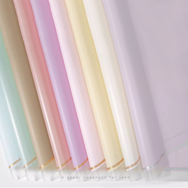 MYHC-61 White Edge Na May Gold Edge Matte Film Matte Flower Wrapping Paper