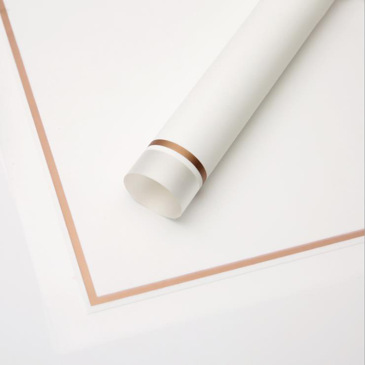 MYHC-61 White Edge Na May Gold Edge Matte Film Matte Flower Wrapping Paper
