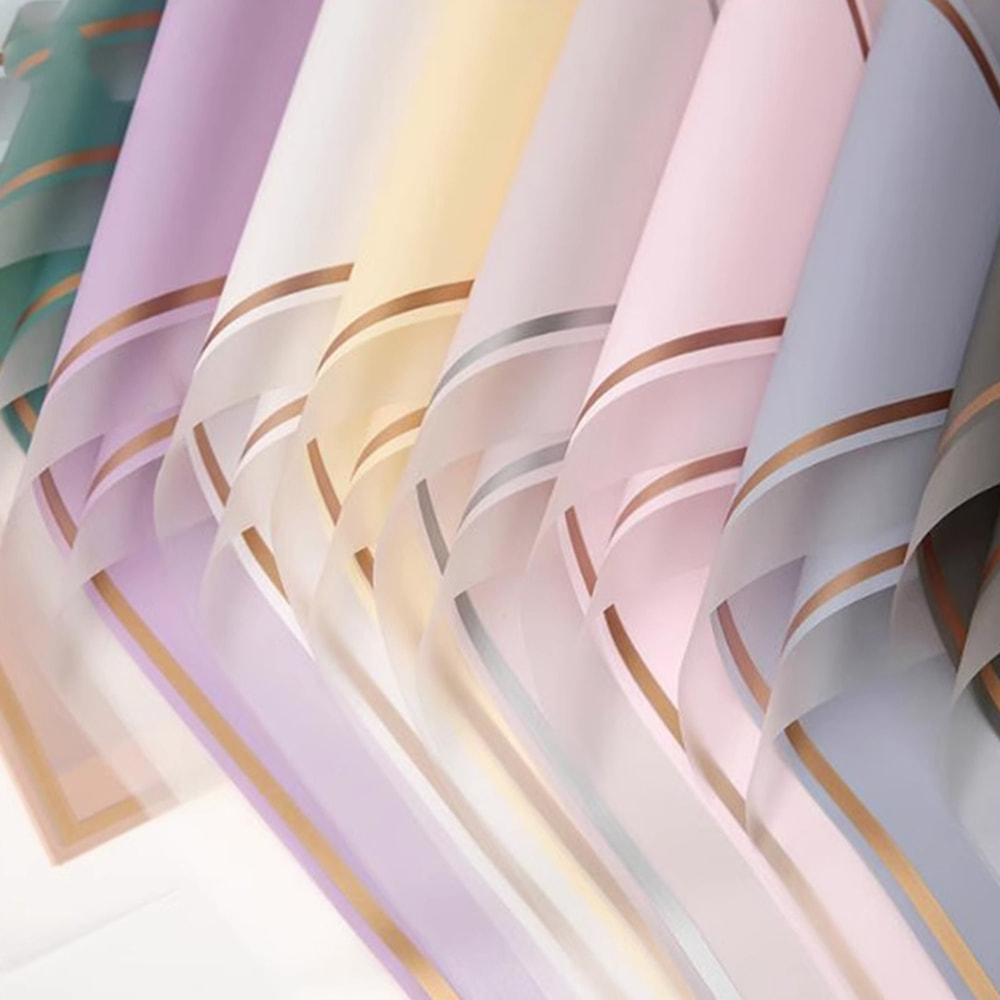 MYHC-61 White Edge Na May Gold Edge Matte Film Matte Flower Wrapping Paper