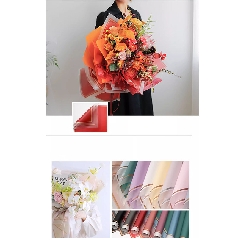 MYHC-61 White Edge Na May Gold Edge Matte Film Matte Flower Wrapping Paper