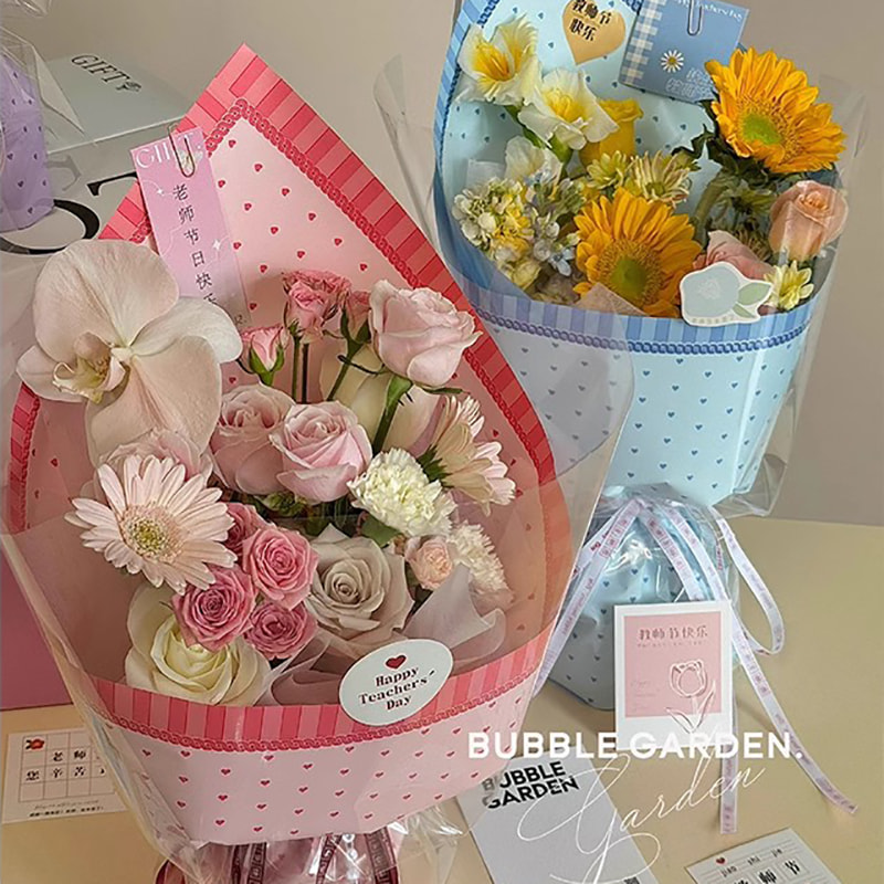 MYHC-65 Princess Dress Maliwanag na Kulay ng Plastic Flower Packaging Film