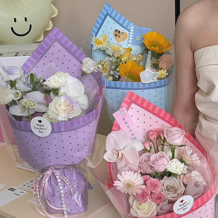 MYHC-65 Princess Dress Maliwanag na Kulay ng Plastic Flower Packaging Film