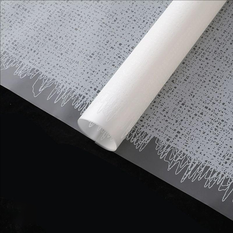 MYHC-67 Transparent Bottom Monochrome Woven Fabric Pattern Plastic Flower Packaging Film