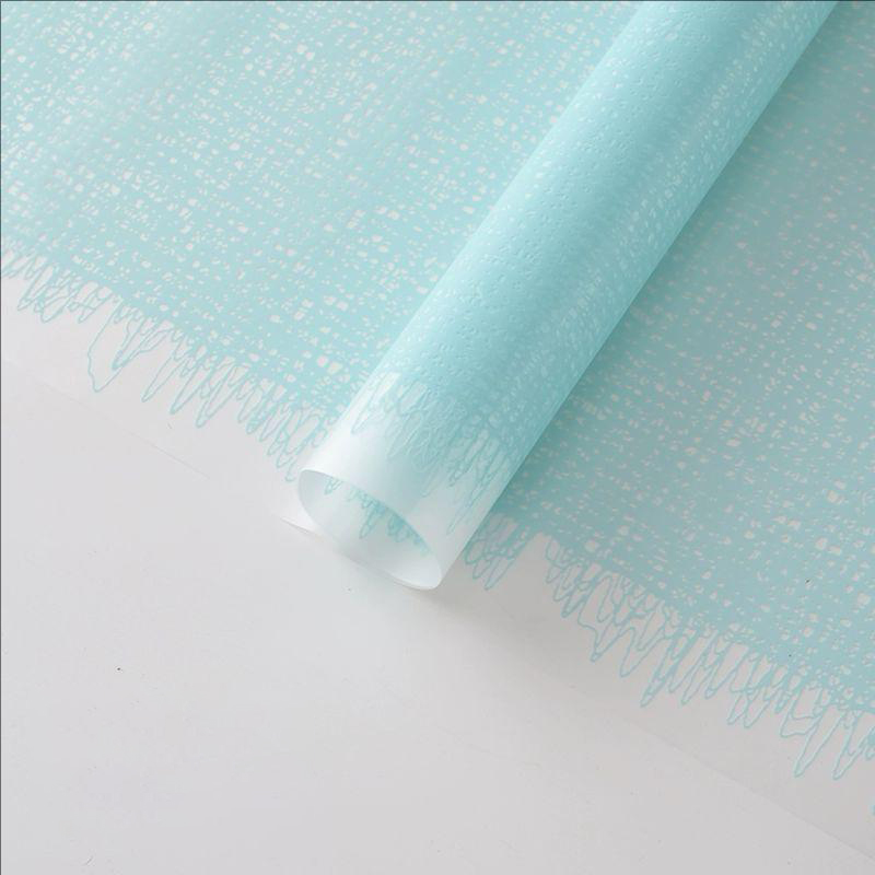 MYHC-67 Transparent Bottom Monochrome Woven Fabric Pattern Plastic Flower Packaging Film