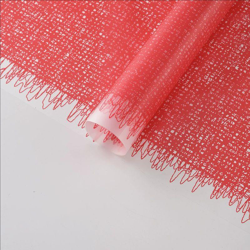 MYHC-67 Transparent Bottom Monochrome Woven Fabric Pattern Plastic Flower Packaging Film
