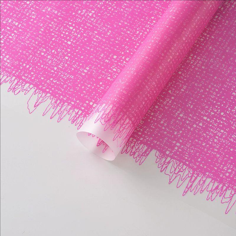 MYHC-67 Transparent Bottom Monochrome Woven Fabric Pattern Plastic Flower Packaging Film