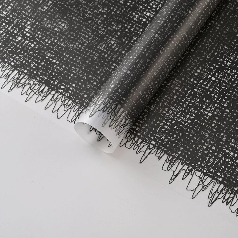 MYHC-67 Transparent Bottom Monochrome Woven Fabric Pattern Plastic Flower Packaging Film