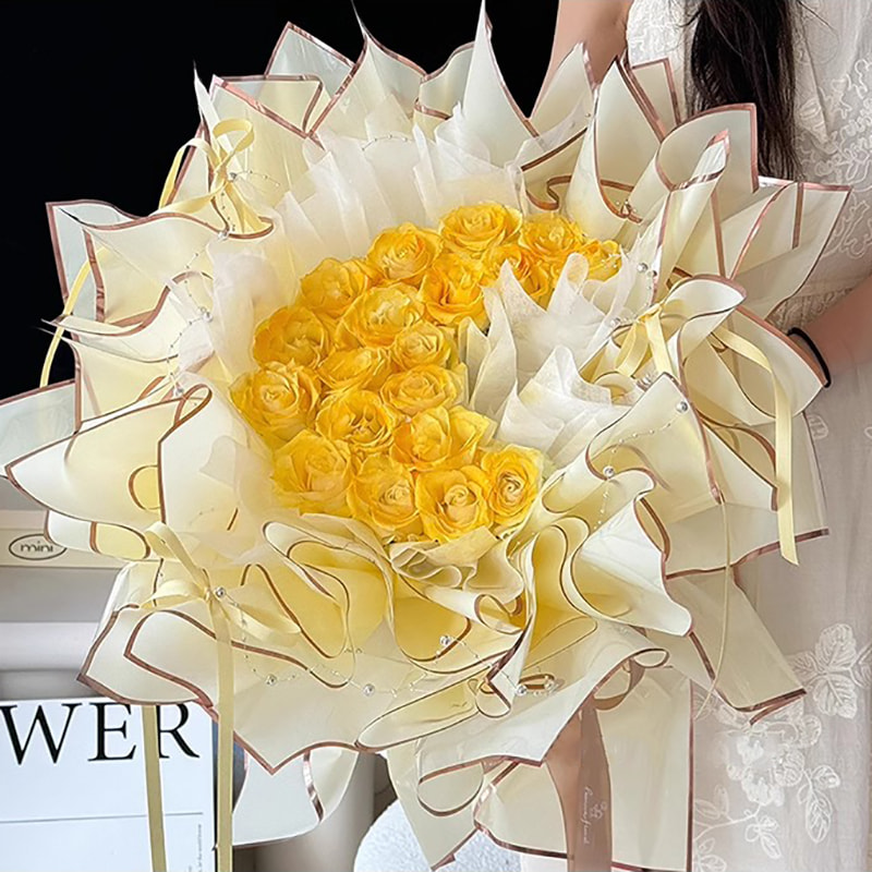 MYHC-72 Solid Color Gold Edge Water Light Film Transparent Flower Packaging Film