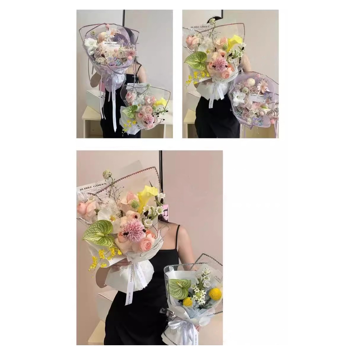 MYHC-73 Lace Glitter Film Opp Transparent Flower Packaging Film