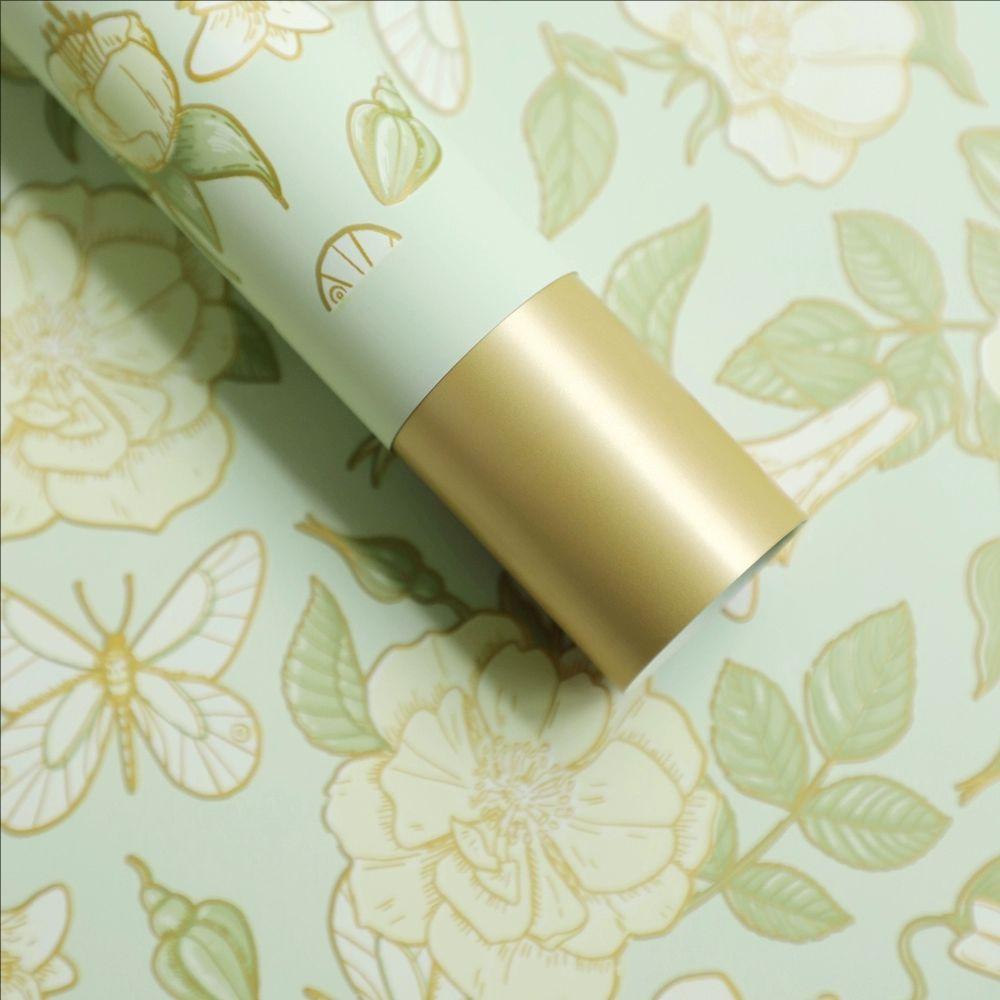 MYHC-76 Gold-Edged Vintage Camellia Pattern Pearlescent Film Flower Wrapping Paper