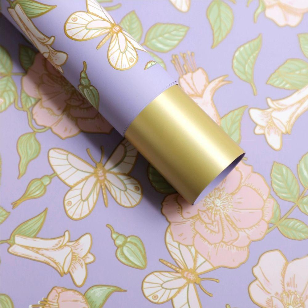 MYHC-76 Gold-Edged Vintage Camellia Pattern Pearlescent Film Flower Wrapping Paper