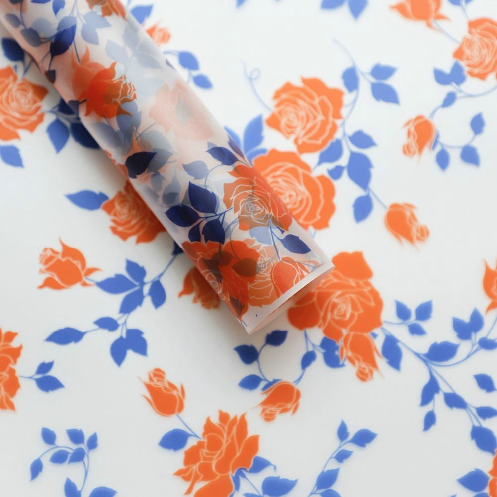 MYHC-79 Rose Print, Dalawang Kulay, Transparent na Flower Packaging Film