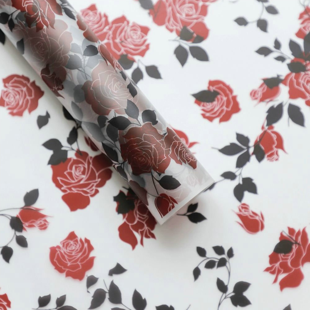 MYHC-79 Rose Print, Dalawang Kulay, Transparent na Flower Packaging Film