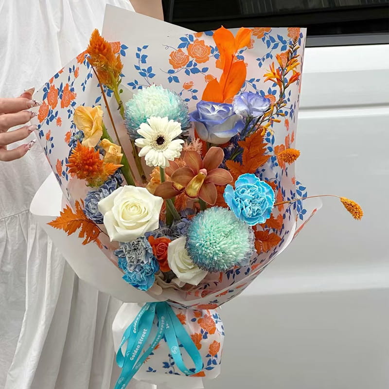 MYHC-79 Rose Print, Dalawang Kulay, Transparent na Flower Packaging Film