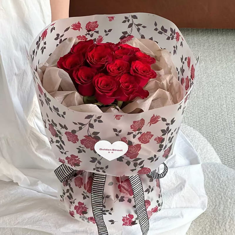 MYHC-79 Rose Print, Dalawang Kulay, Transparent na Flower Packaging Film