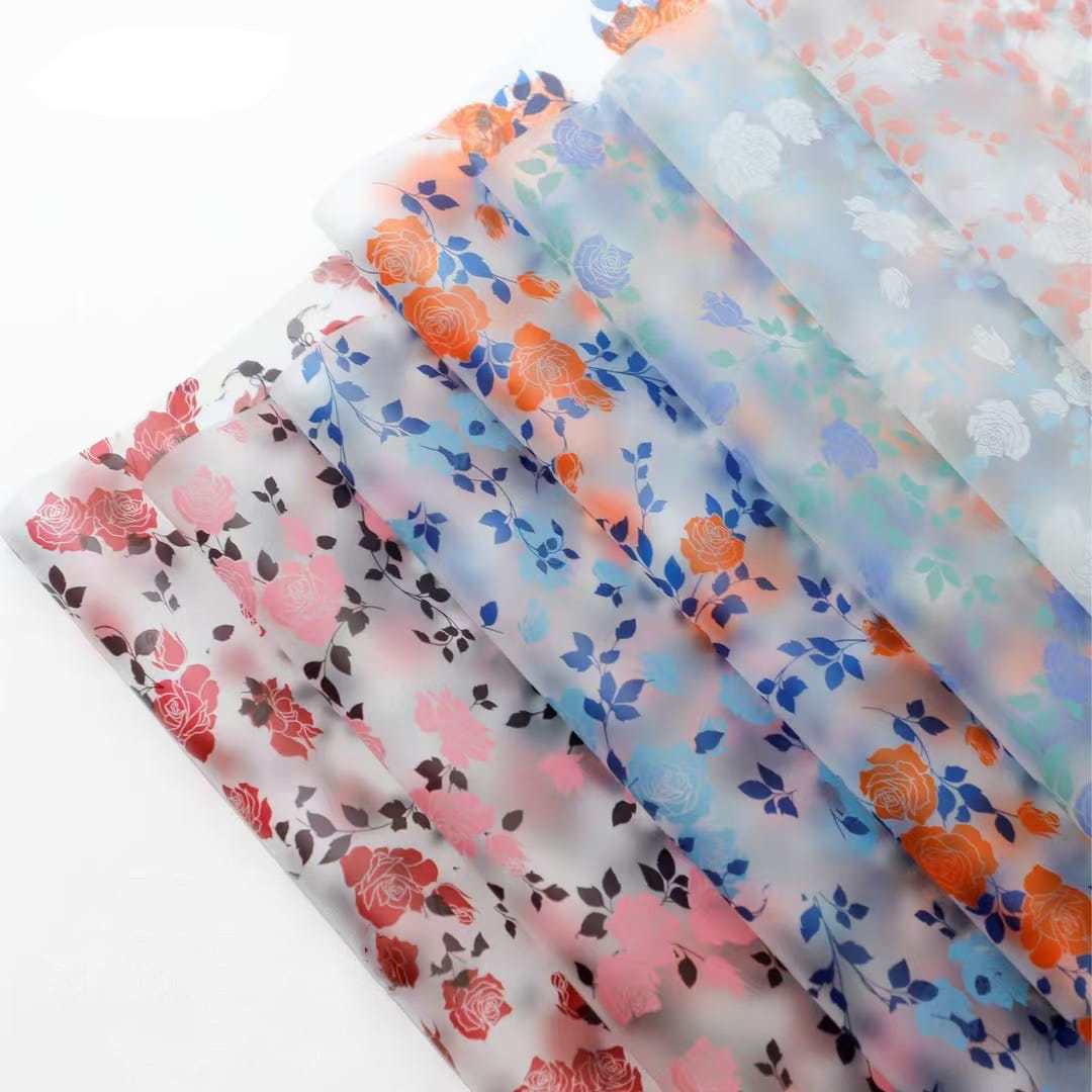 MYHC-79 Rose Print, Dalawang Kulay, Transparent na Flower Packaging Film