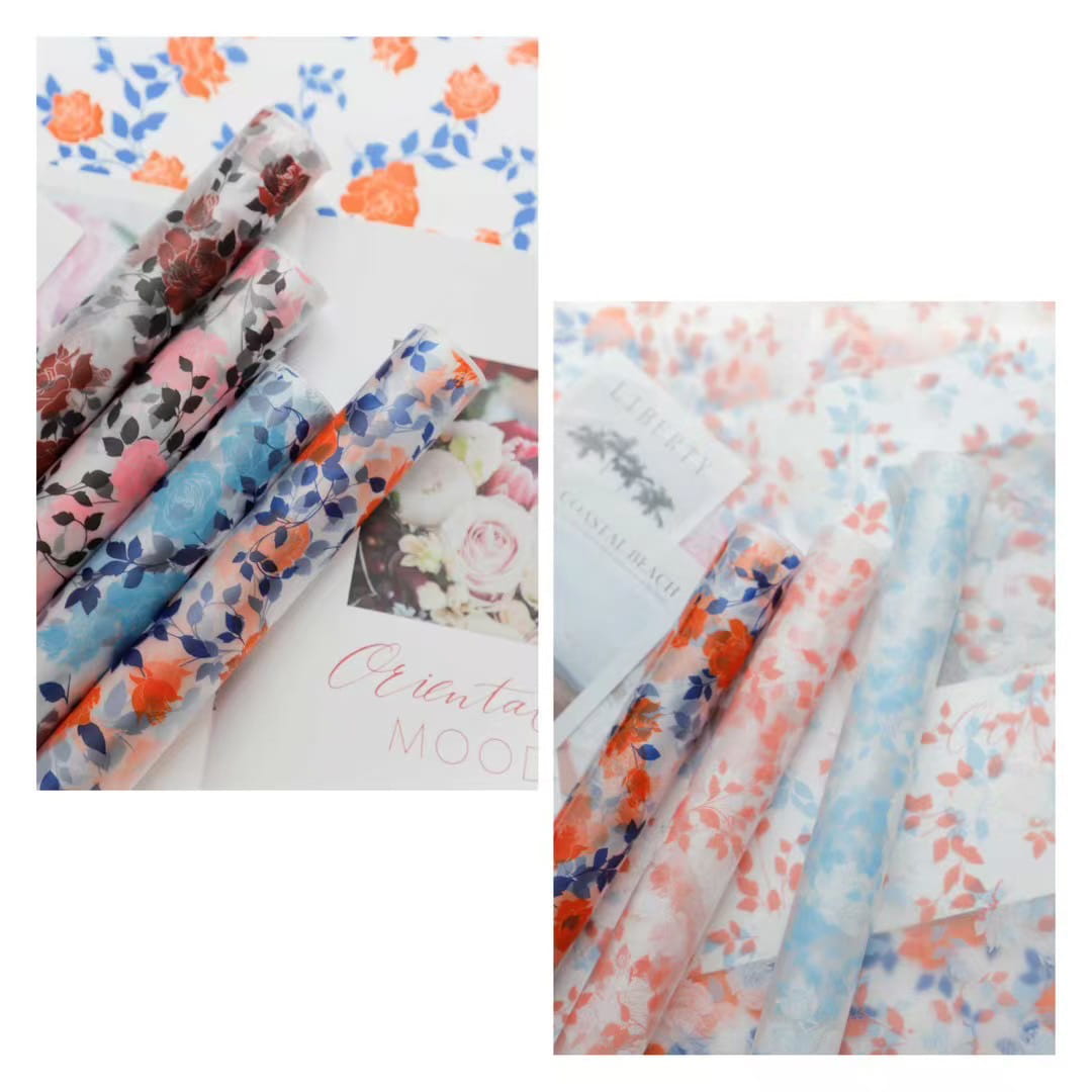 MYHC-79 Rose Print, Dalawang Kulay, Transparent na Flower Packaging Film