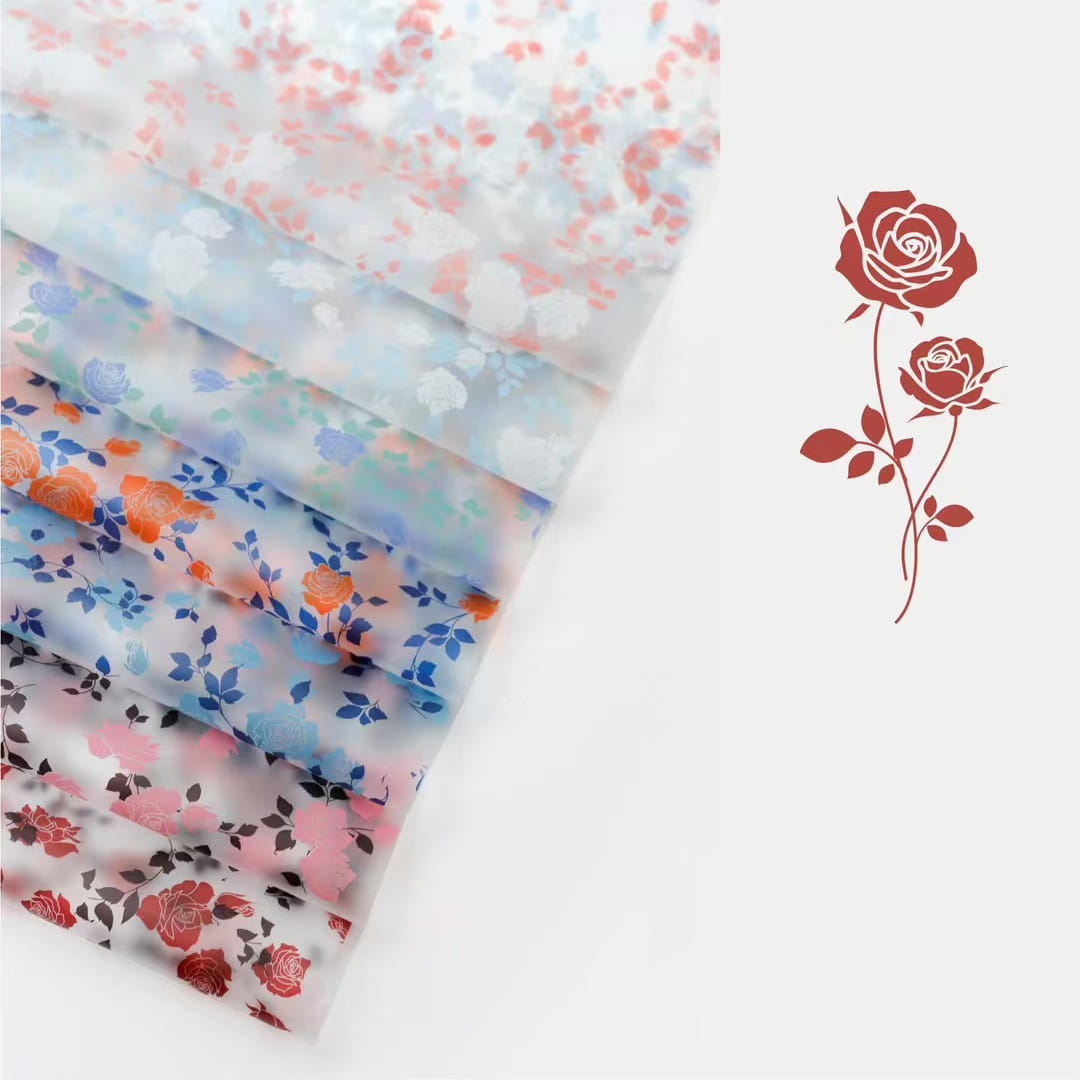 MYHC-79 Rose Print, Dalawang Kulay, Transparent na Flower Packaging Film
