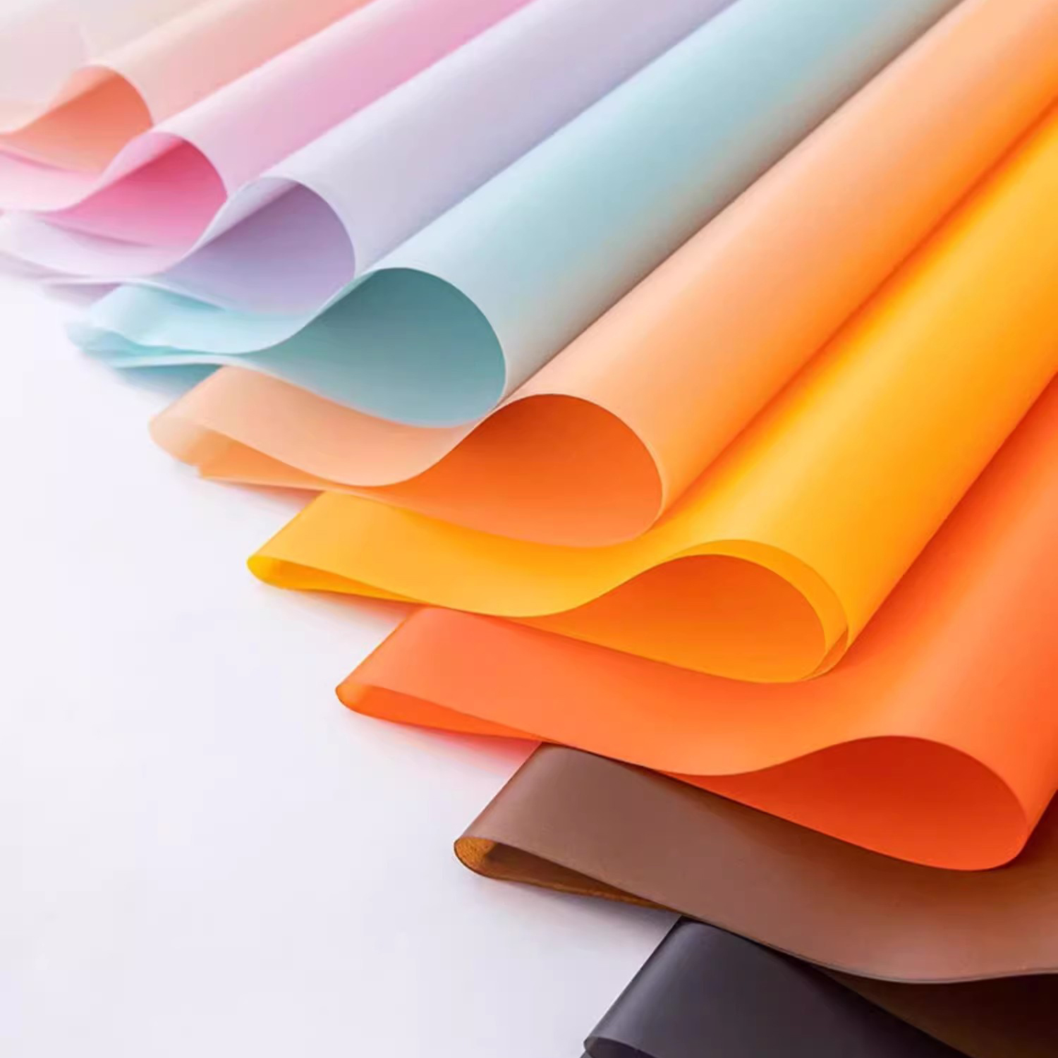 Matte solid color translucent flower wrapping paper