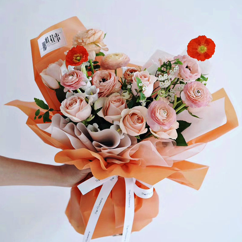 Matte solid color translucent flower wrapping paper