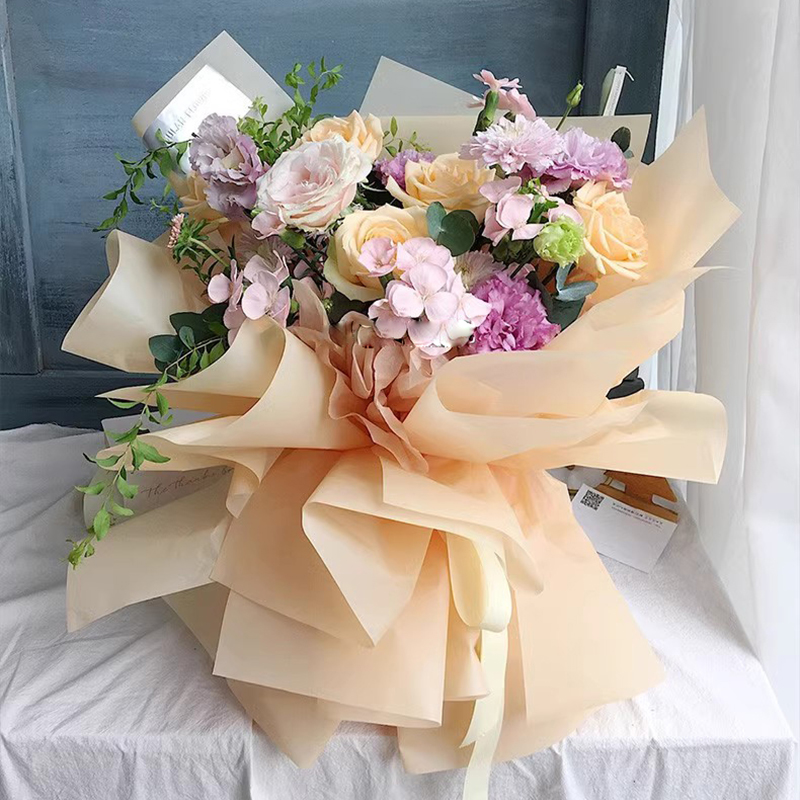 Matte solid color translucent flower wrapping paper