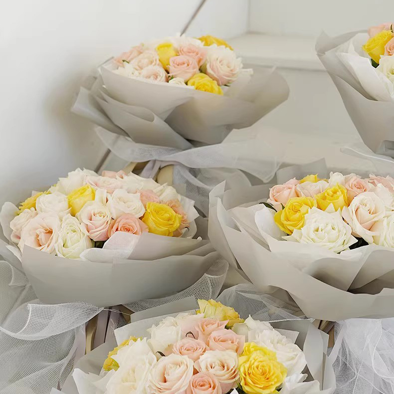 Matte solid color translucent flower wrapping paper