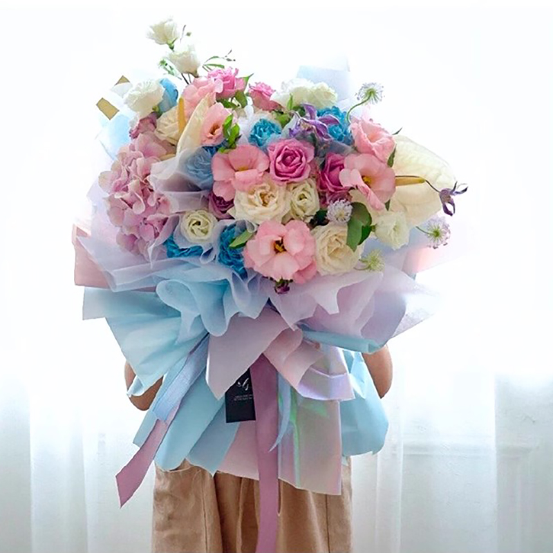 Matte solid color translucent flower wrapping paper