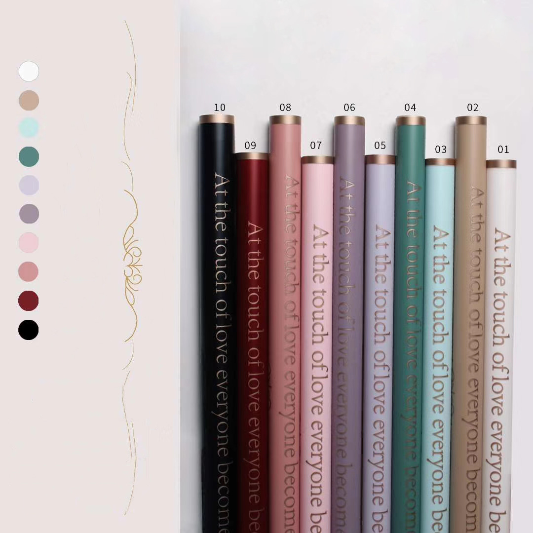 9-kulay na gold-edged matte flower wrapping paper