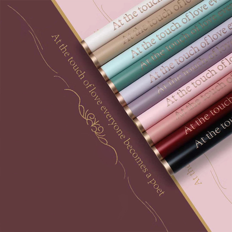 9-kulay na gold-edged matte flower wrapping paper