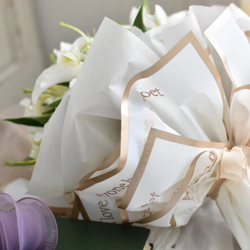 9-kulay na gold-edged matte flower wrapping paper
