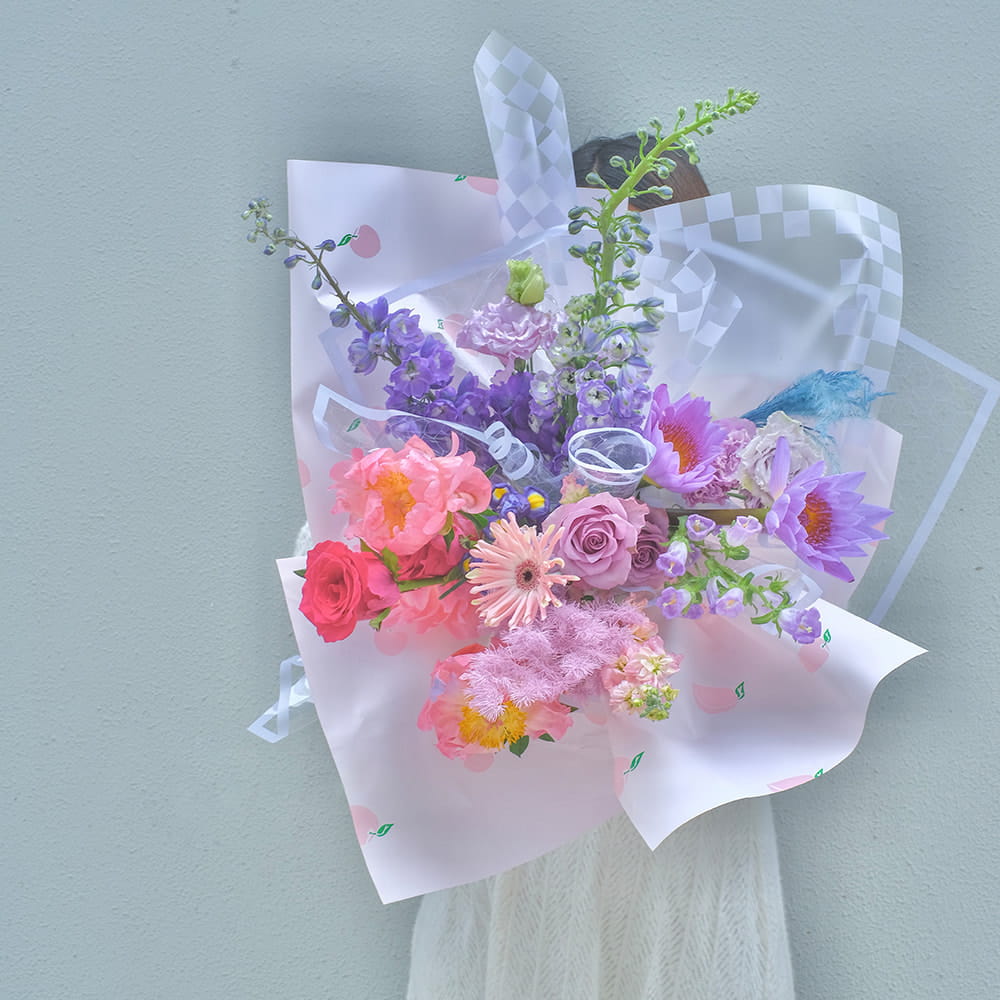 Multi-Color Plaid Bouquet Wrapping Paper