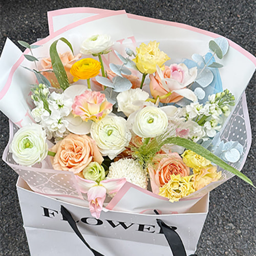 Makinis na texture na pambalot ng bulaklak na papel