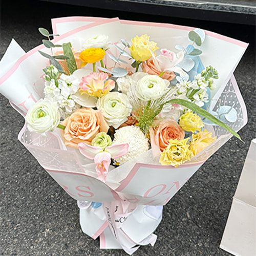 Makinis na texture na pambalot ng bulaklak na papel
