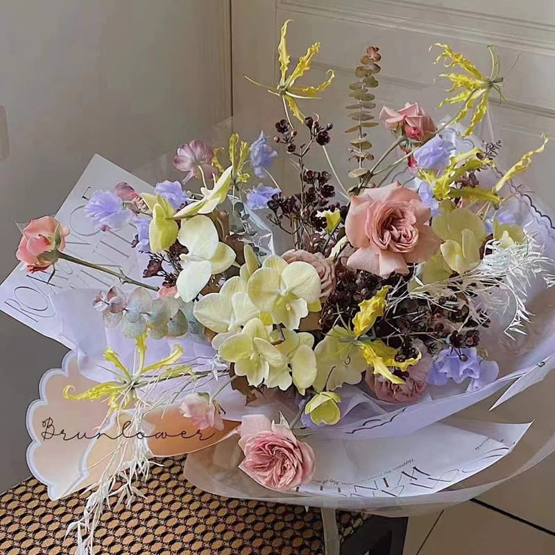 Petal jelly film flower wrapping paper