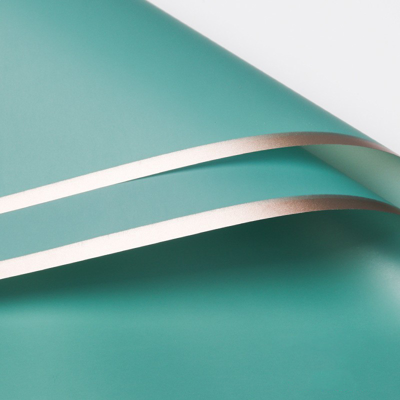 Gold-edged matte flower wrapping paper