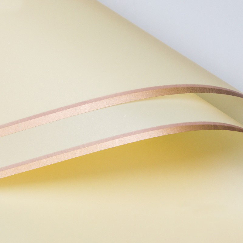 Gold-edged matte flower wrapping paper